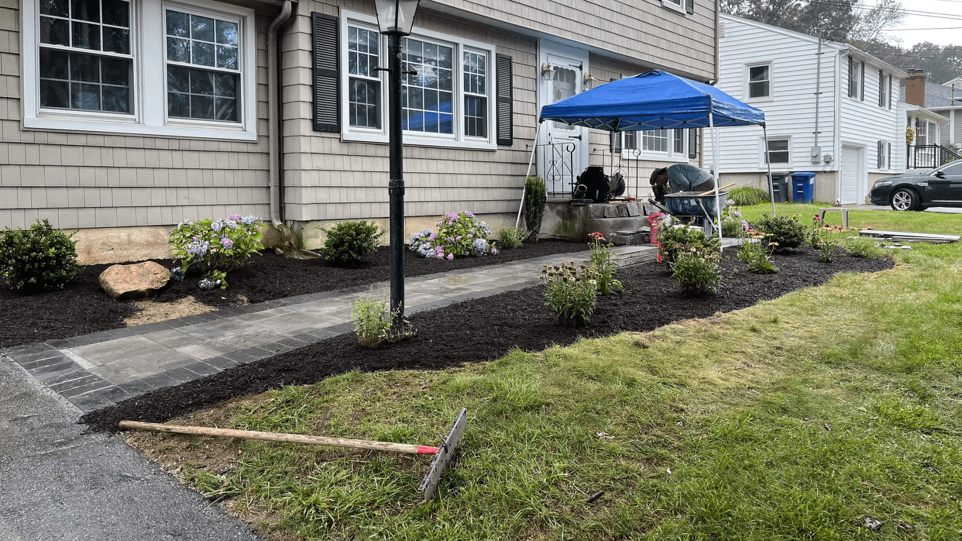 Hydroseeding new lawn installation in Mystic and Groton, CT